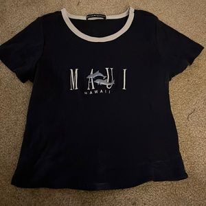 navy blue Maui Brandy Melville crop top one size